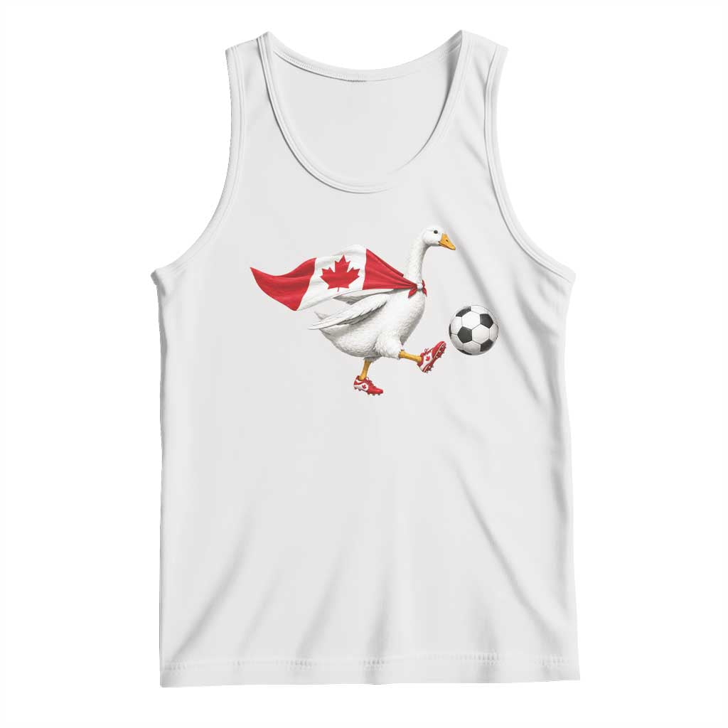 Canada Soccer Goose Tank Top Canadian Flag Patriotic Football Fan Graphic TS10 White Print Your Wear