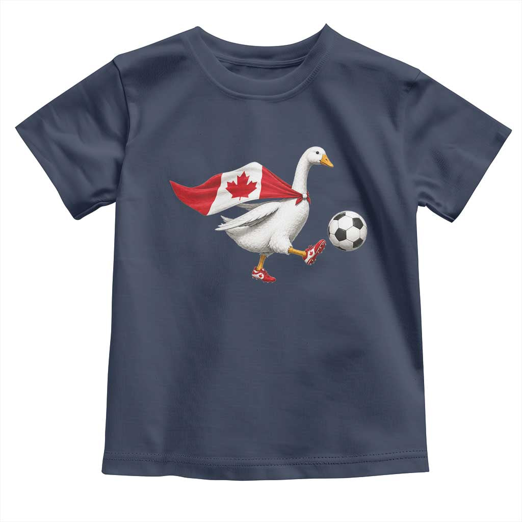 Canada Soccer Goose Toddler T Shirt Canadian Flag Patriotic Football Fan Graphic TS10 Navy Print Your Wear