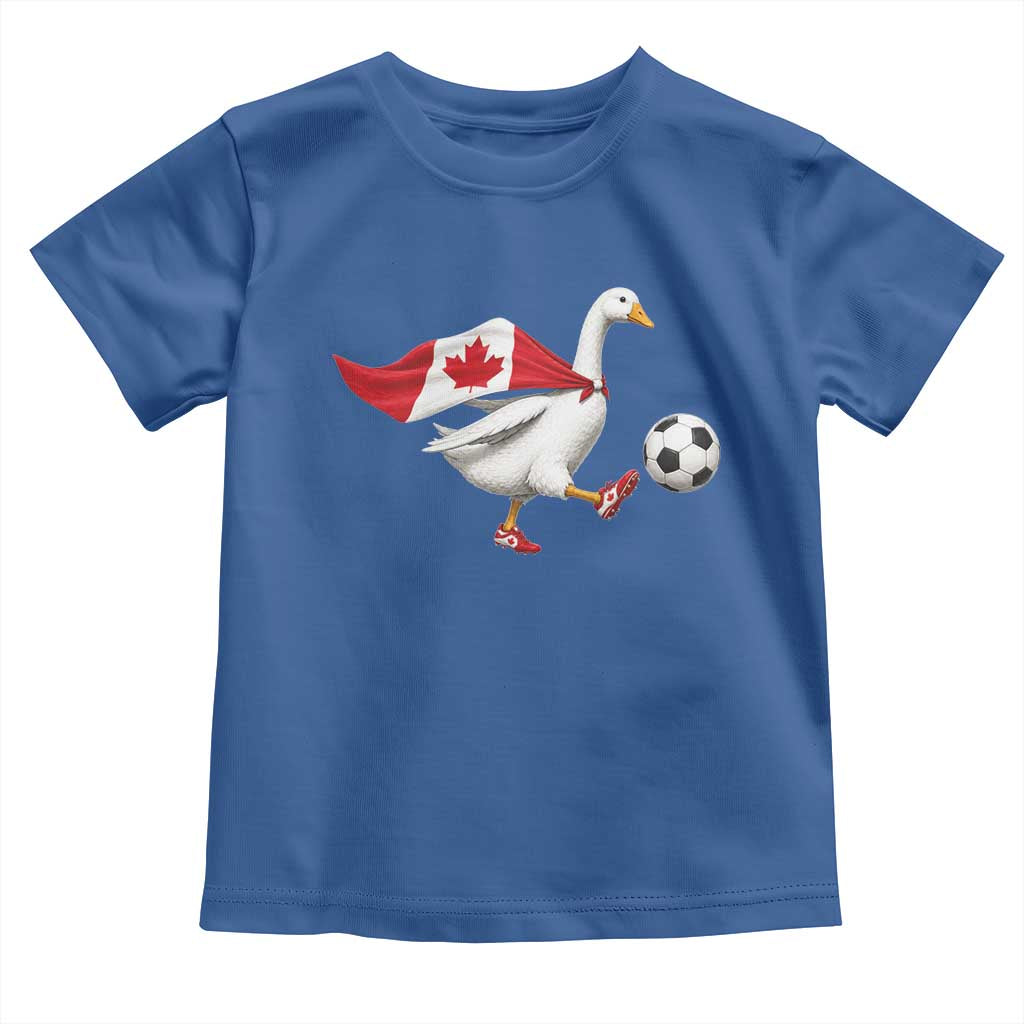 Canada Soccer Goose Toddler T Shirt Canadian Flag Patriotic Football Fan Graphic TS10 Royal Blue Print Your Wear