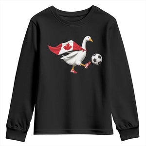 Canada Soccer Goose Youth Sweatshirt Canadian Flag Patriotic Football Fan Graphic TS10 Black Print Your Wear