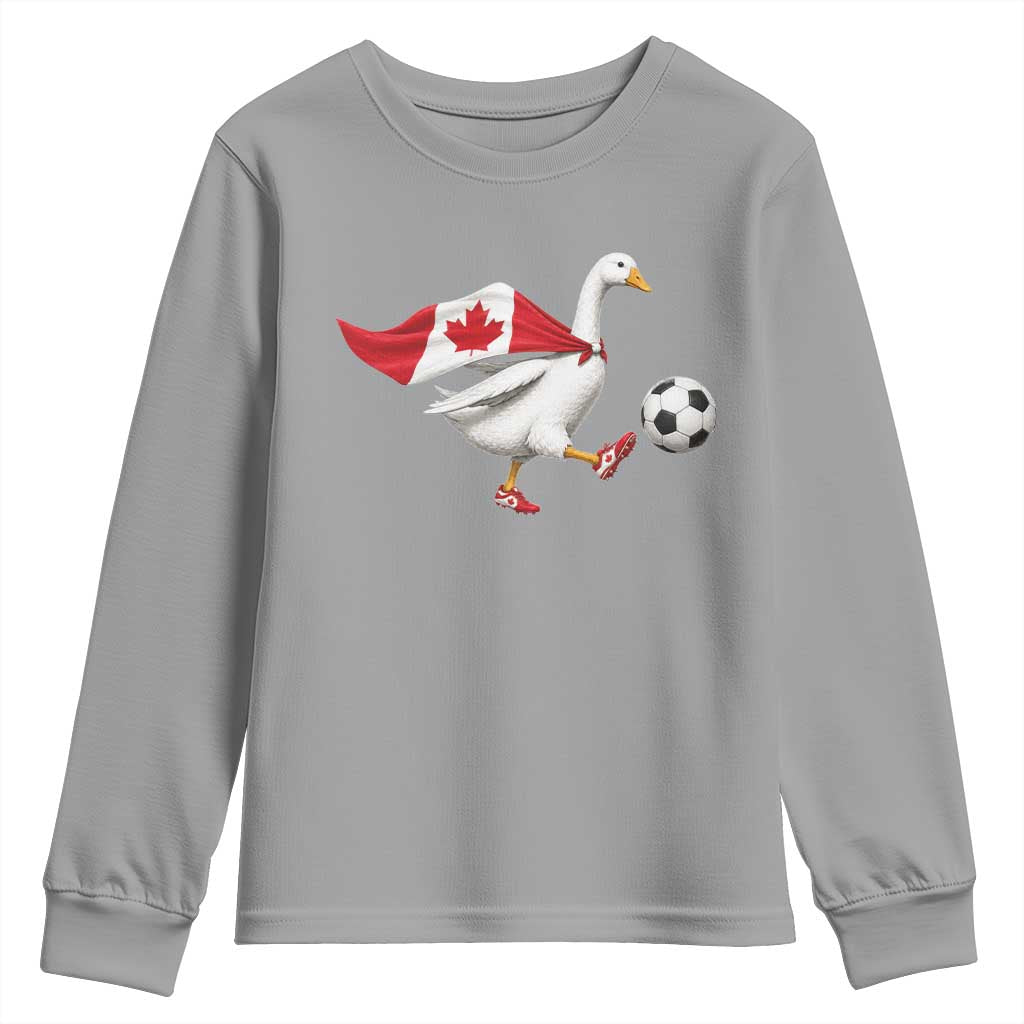 Canada Soccer Goose Youth Sweatshirt Canadian Flag Patriotic Football Fan Graphic TS10 Sport Gray Print Your Wear