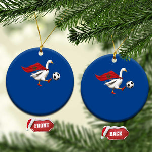 Morocco Soccer Ceramic Ornament Funny Goose Wearing Moroccan Flag Patriotic Football Fan Graphic TS10 1pc Blue Print Your Wear