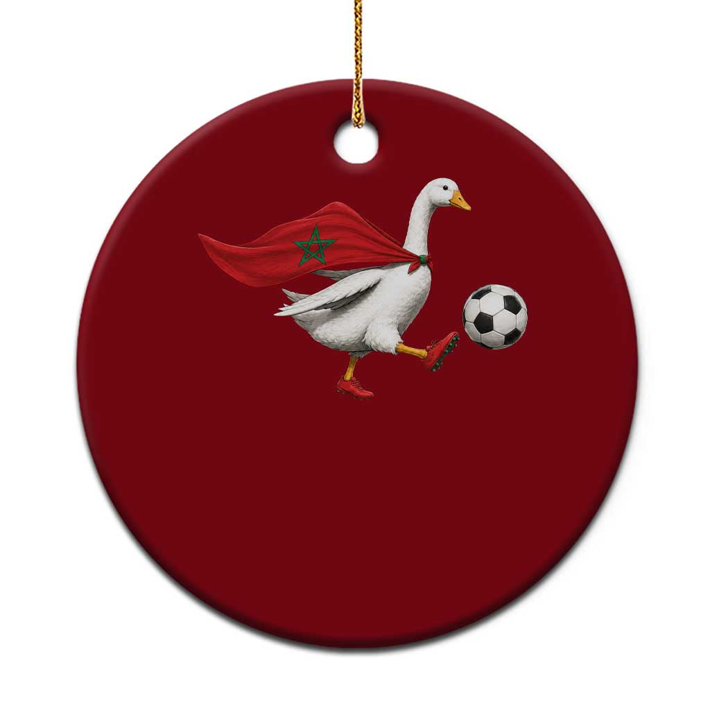 Morocco Soccer Ceramic Ornament Funny Goose Wearing Moroccan Flag Patriotic Football Fan Graphic TS10 1pc Red Print Your Wear