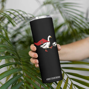 Morocco Soccer Skinny Tumbler Funny Goose Wearing Moroccan Flag Patriotic Football Fan Graphic TS10 Print Your Wear