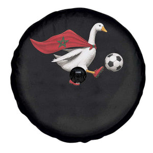 Morocco Soccer Spare Tire Cover Funny Goose Wearing Moroccan Flag Patriotic Football Fan Graphic TS10 Print Your Wear