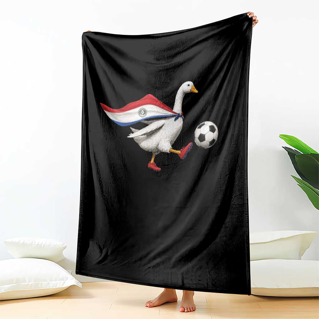 Funny Paraguay Soccer Throw Blanket Goose Wearing Paraguayan Flag Patriotic Football Fan Graphic TS10 Print Your Wear