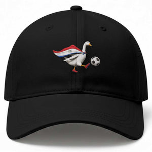 Funny Paraguay Soccer Baseball Cap Goose Wearing Paraguayan Flag Patriotic Football Fan Graphic TS10 Print Your Wear