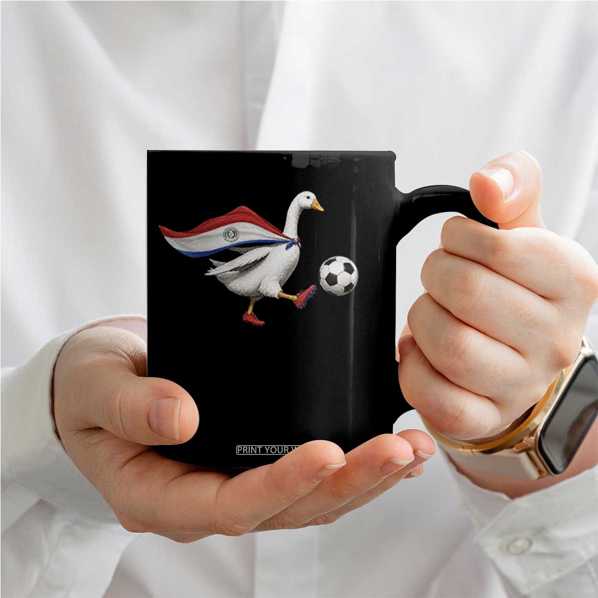 Funny Paraguay Soccer Coffee Mug Goose Wearing Paraguayan Flag Patriotic Football Fan Graphic TS10 Print Your Wear