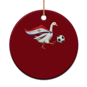 Funny Paraguay Soccer Ceramic Ornament Goose Wearing Paraguayan Flag Patriotic Football Fan Graphic TS10 1pc Red Print Your Wear