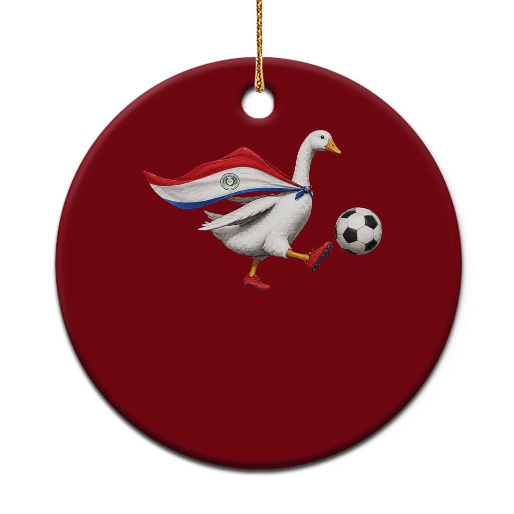 Funny Paraguay Soccer Ceramic Ornament Goose Wearing Paraguayan Flag Patriotic Football Fan Graphic TS10 1pc Red Print Your Wear