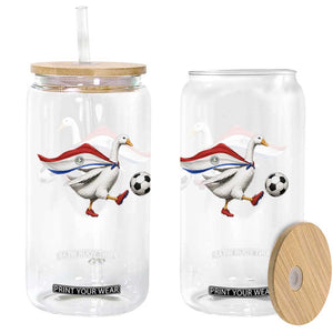 Funny Paraguay Soccer Glass Can Goose Wearing Paraguayan Flag Patriotic Football Fan Graphic TS10 Print Your Wear