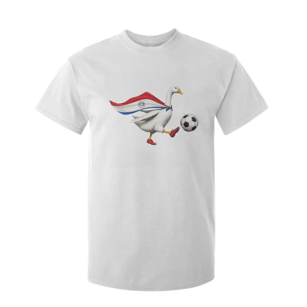 Funny Paraguay Soccer T Shirt For Kid Goose Wearing Paraguayan Flag Patriotic Football Fan Graphic TS10 Print Your Wear