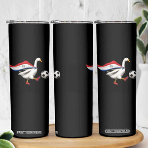 Funny Paraguay Soccer Skinny Tumbler Goose Wearing Paraguayan Flag Patriotic Football Fan Graphic TS10 Print Your Wear