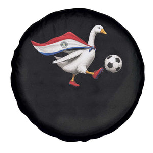 Funny Paraguay Soccer Spare Tire Cover Goose Wearing Paraguayan Flag Patriotic Football Fan Graphic TS10 Print Your Wear