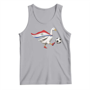 Funny Paraguay Soccer Tank Top Goose Wearing Paraguayan Flag Patriotic Football Fan Graphic TS10 Athletic Heather Print Your Wear