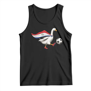 Funny Paraguay Soccer Tank Top Goose Wearing Paraguayan Flag Patriotic Football Fan Graphic TS10 Black Print Your Wear