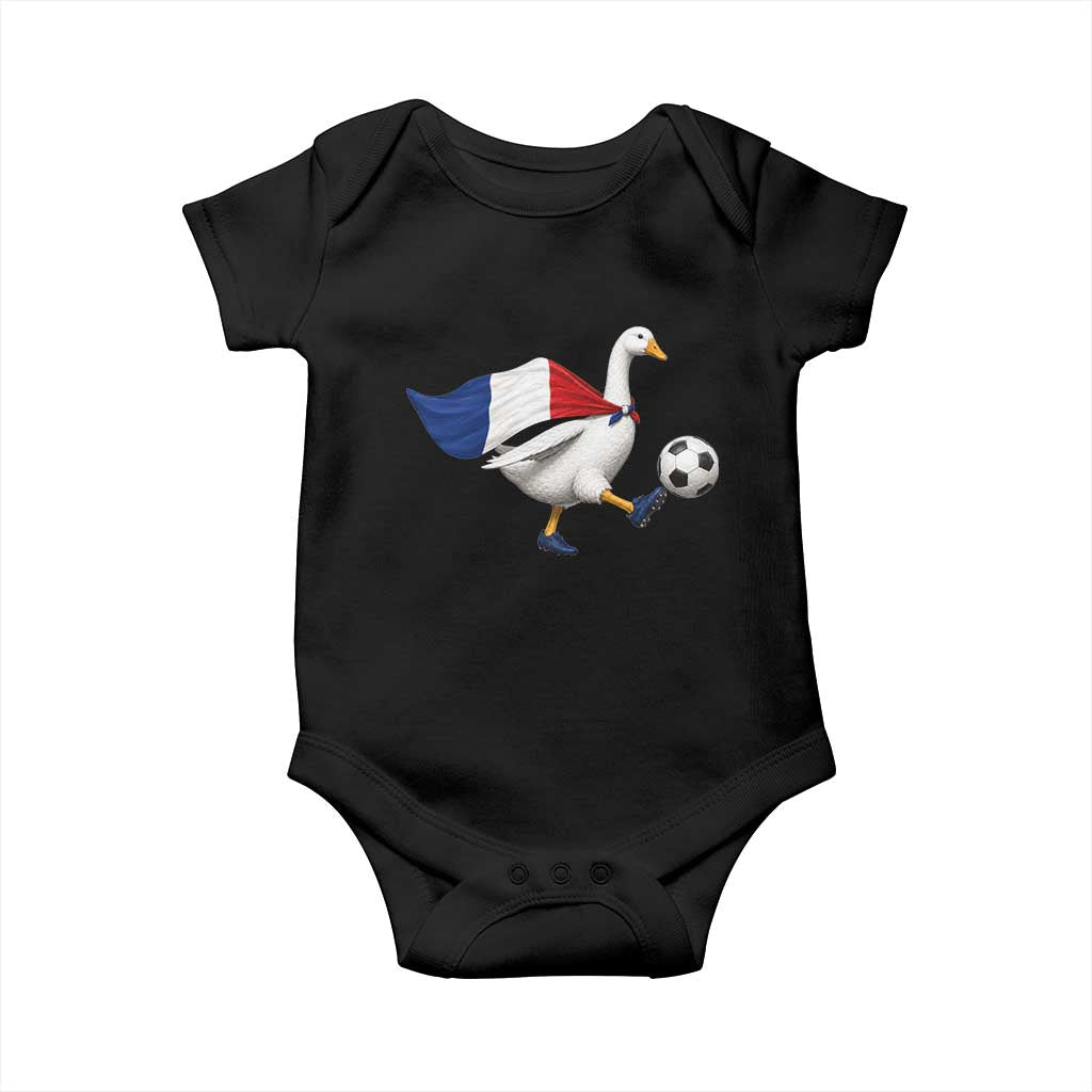 France Soccer Goose Baby Onesie French Flag Patriotic Football Fan Graphic TS10 Black Print Your Wear