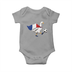 France Soccer Goose Baby Onesie French Flag Patriotic Football Fan Graphic TS10 Sport Gray Print Your Wear