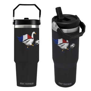France Soccer Goose Flip Straw Tumbler French Flag Patriotic Football Fan Graphic TS10 One Size: 30 oz Black Print Your Wear