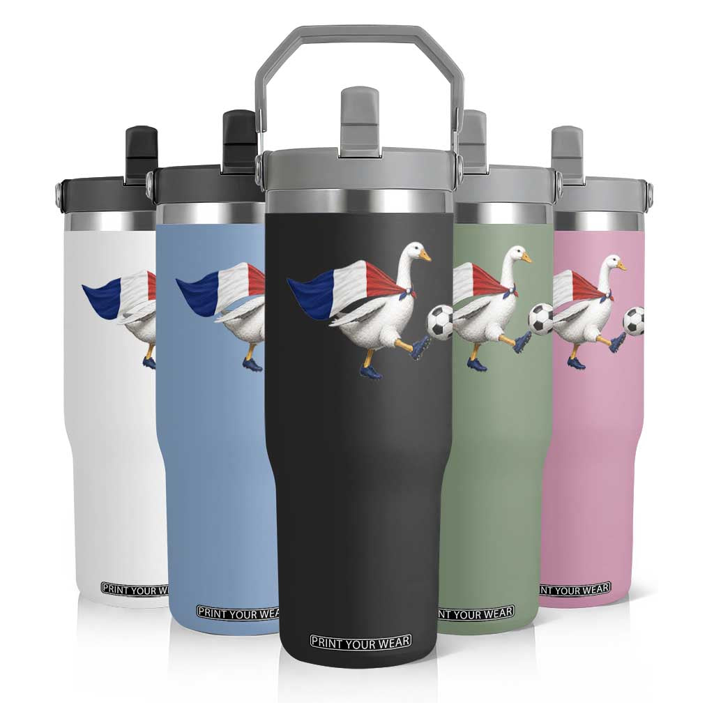 France Soccer Goose Flip Straw Tumbler French Flag Patriotic Football Fan Graphic TS10 Print Your Wear