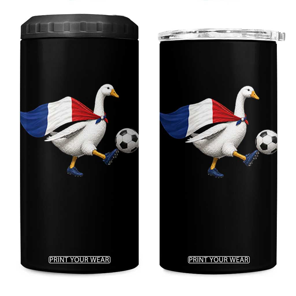 France Soccer Goose 4 in 1 Can Cooler Tumbler French Flag Patriotic Football Fan Graphic TS10 One Size: 16 oz Black Print Your Wear