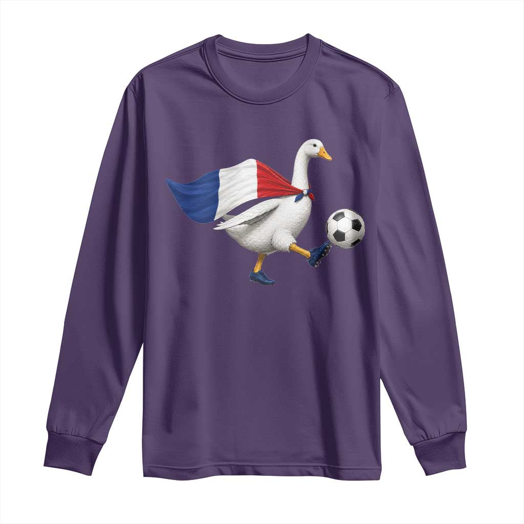 France Soccer Goose Long Sleeve Shirt French Flag Patriotic Football Fan Graphic TS10 Purple Print Your Wear