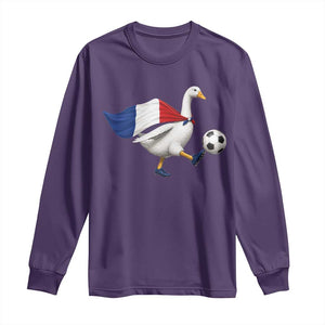 France Soccer Goose Long Sleeve Shirt French Flag Patriotic Football Fan Graphic TS10 Purple Print Your Wear
