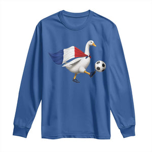 France Soccer Goose Long Sleeve Shirt French Flag Patriotic Football Fan Graphic TS10 Royal Blue Print Your Wear