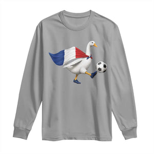 France Soccer Goose Long Sleeve Shirt French Flag Patriotic Football Fan Graphic TS10 Sport Gray Print Your Wear