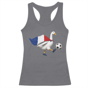 France Soccer Goose Racerback Tank Top French Flag Patriotic Football Fan Graphic TS10 Charcoal Print Your Wear