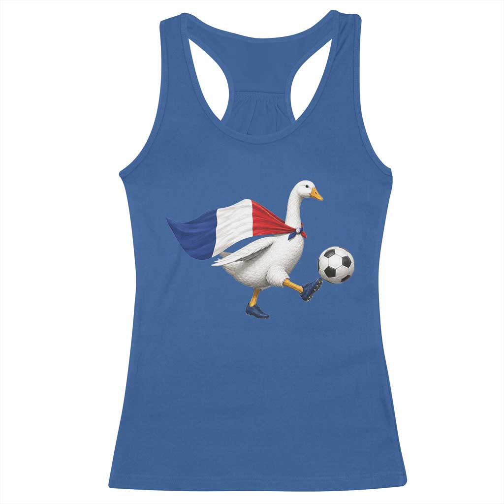 France Soccer Goose Racerback Tank Top French Flag Patriotic Football Fan Graphic TS10 Royal Blue Print Your Wear