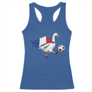 France Soccer Goose Racerback Tank Top French Flag Patriotic Football Fan Graphic TS10 Royal Blue Print Your Wear