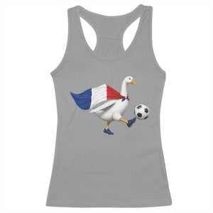 France Soccer Goose Racerback Tank Top French Flag Patriotic Football Fan Graphic TS10 Sport Gray Print Your Wear
