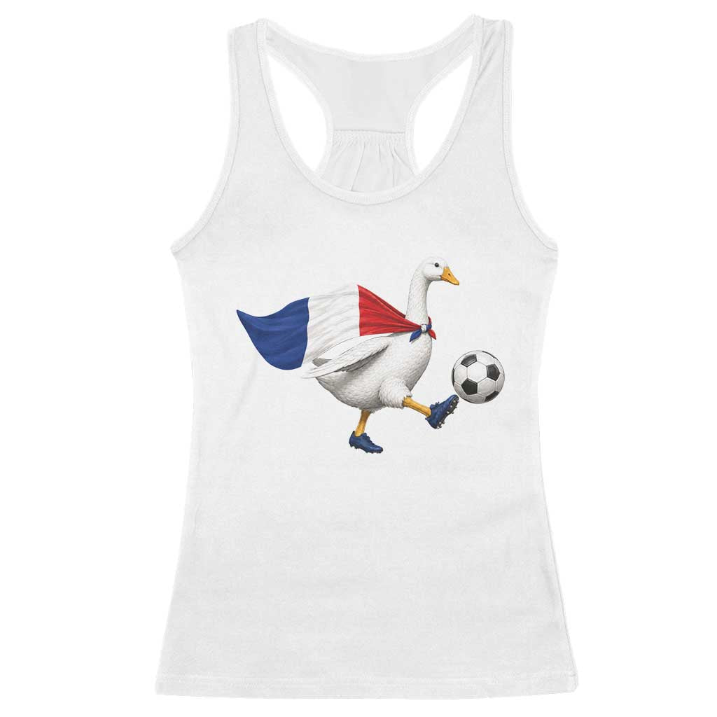 France Soccer Goose Racerback Tank Top French Flag Patriotic Football Fan Graphic TS10 White Print Your Wear