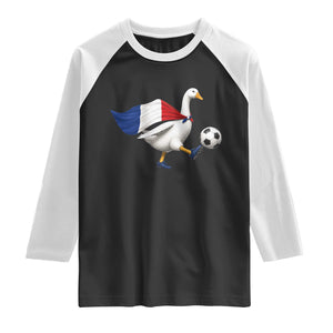 France Soccer Goose Raglan Shirt French Flag Patriotic Football Fan Graphic TS10 Black White Print Your Wear