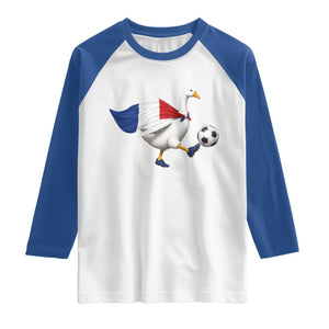 France Soccer Goose Raglan Shirt French Flag Patriotic Football Fan Graphic TS10 White Royal Print Your Wear