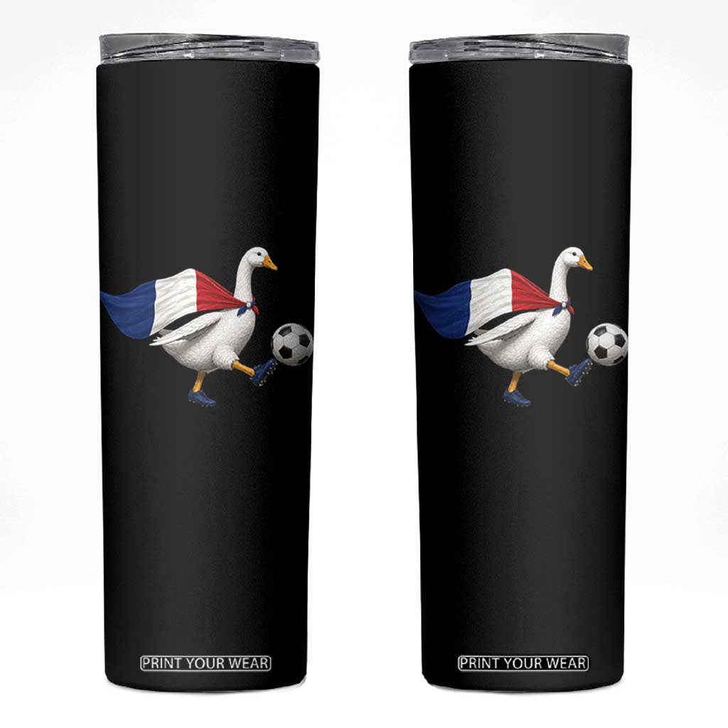 France Soccer Goose Skinny Tumbler French Flag Patriotic Football Fan Graphic TS10 Black Print Your Wear