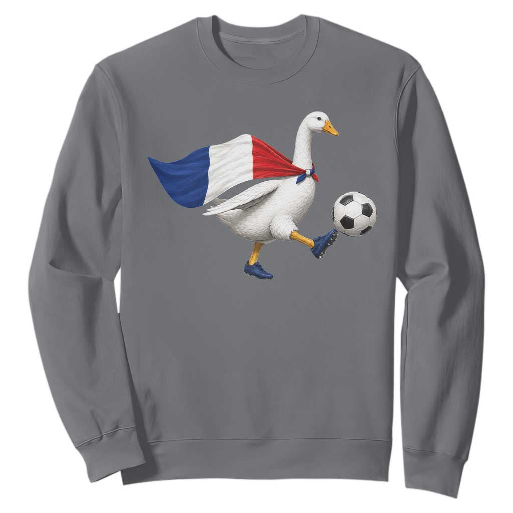 France Soccer Goose Sweatshirt French Flag Patriotic Football Fan Graphic TS10 Charcoal Print Your Wear