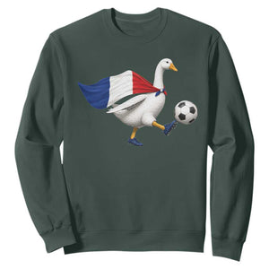 France Soccer Goose Sweatshirt French Flag Patriotic Football Fan Graphic TS10 Dark Forest Green Print Your Wear