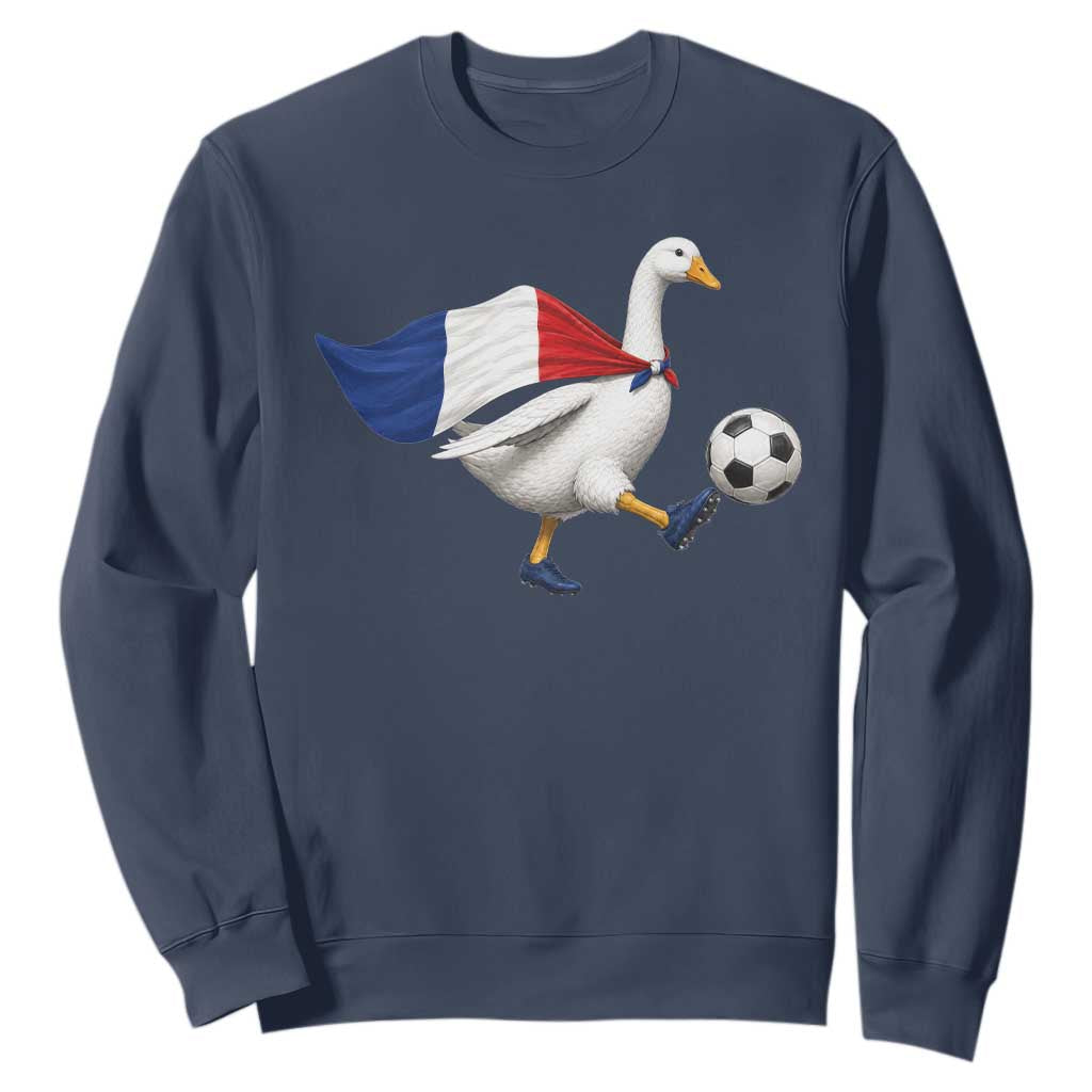 France Soccer Goose Sweatshirt French Flag Patriotic Football Fan Graphic TS10 Navy Print Your Wear