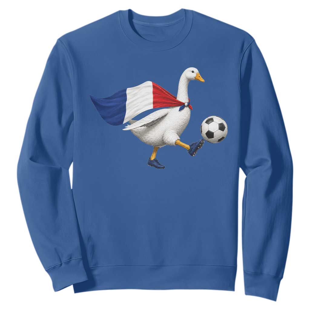 France Soccer Goose Sweatshirt French Flag Patriotic Football Fan Graphic TS10 Royal Blue Print Your Wear