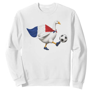 France Soccer Goose Sweatshirt French Flag Patriotic Football Fan Graphic TS10 White Print Your Wear