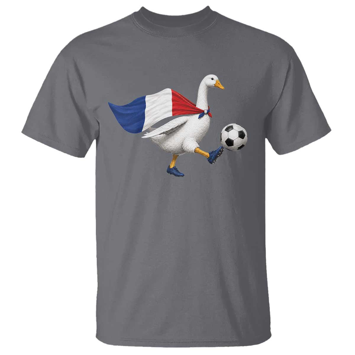 France Soccer Goose T Shirt French Flag Patriotic Football Fan Graphic TS10 Charcoal Print Your Wear