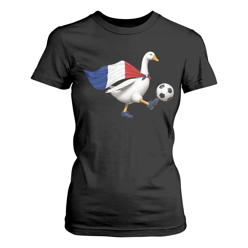 France Soccer Goose T Shirt For Women French Flag Patriotic Football Fan Graphic TS10 Black Print Your Wear
