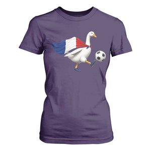 France Soccer Goose T Shirt For Women French Flag Patriotic Football Fan Graphic TS10 Purple Print Your Wear
