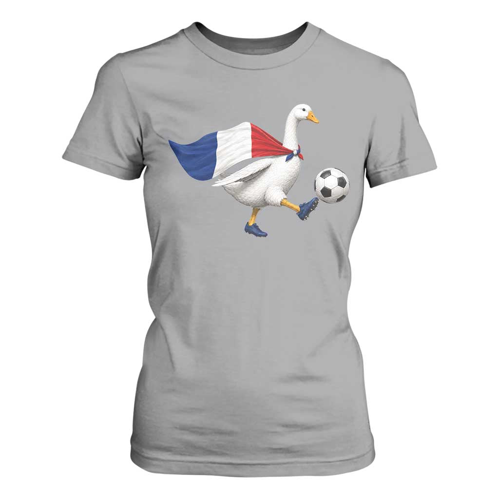 France Soccer Goose T Shirt For Women French Flag Patriotic Football Fan Graphic TS10 Sport Gray Print Your Wear