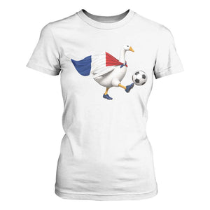 France Soccer Goose T Shirt For Women French Flag Patriotic Football Fan Graphic TS10 White Print Your Wear