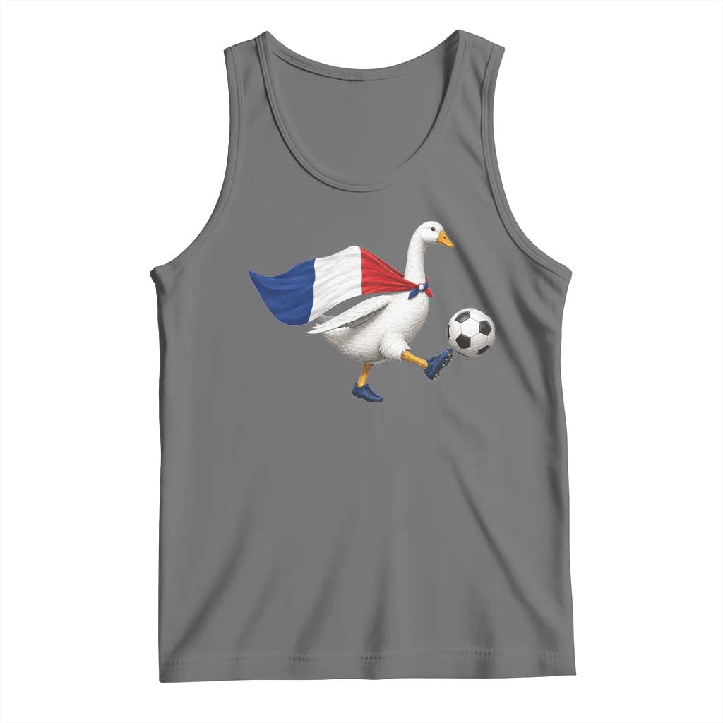 France Soccer Goose Tank Top French Flag Patriotic Football Fan Graphic TS10 Black Heather Print Your Wear