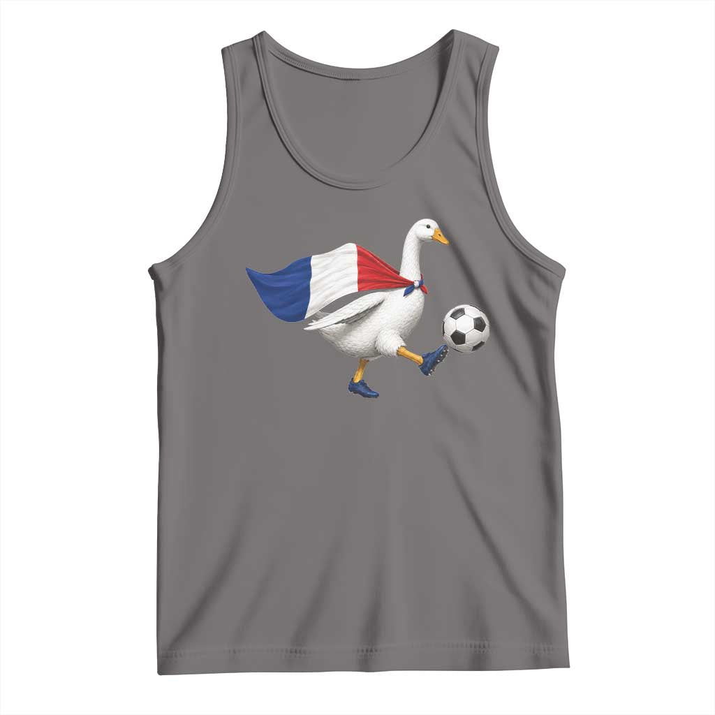 France Soccer Goose Tank Top French Flag Patriotic Football Fan Graphic TS10 Deep Heather Print Your Wear