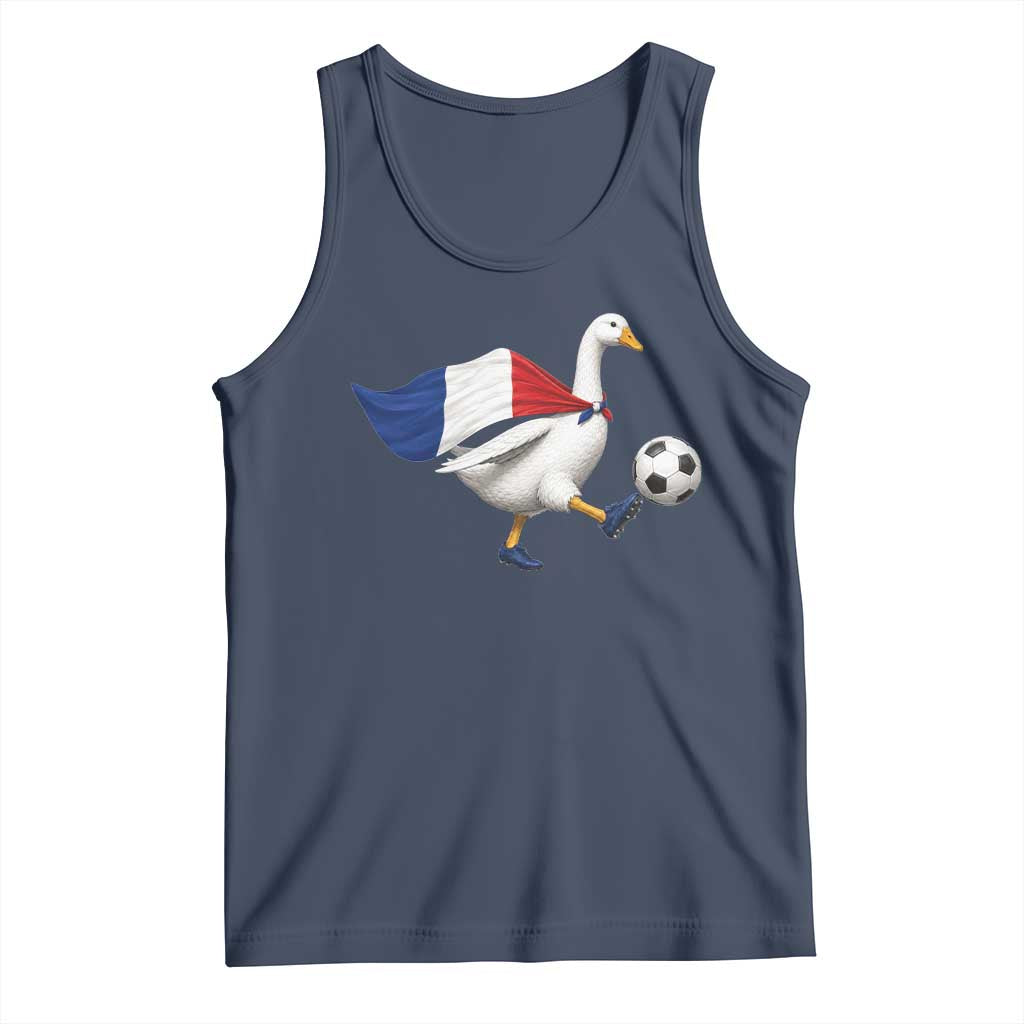 France Soccer Goose Tank Top French Flag Patriotic Football Fan Graphic TS10 Navy Print Your Wear
